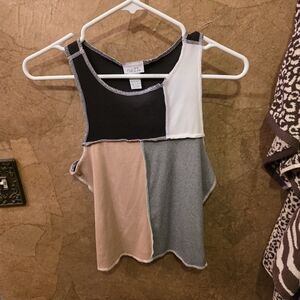 Rue21 Colorblock Tank Top - Black, White, Gray, Tan